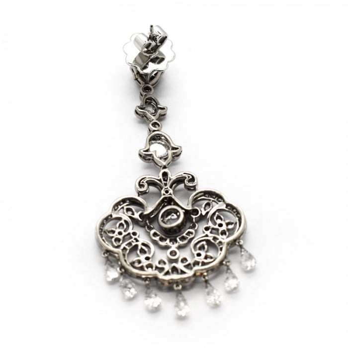 Diamond and White Gold Drop Earrings, 5.96ct