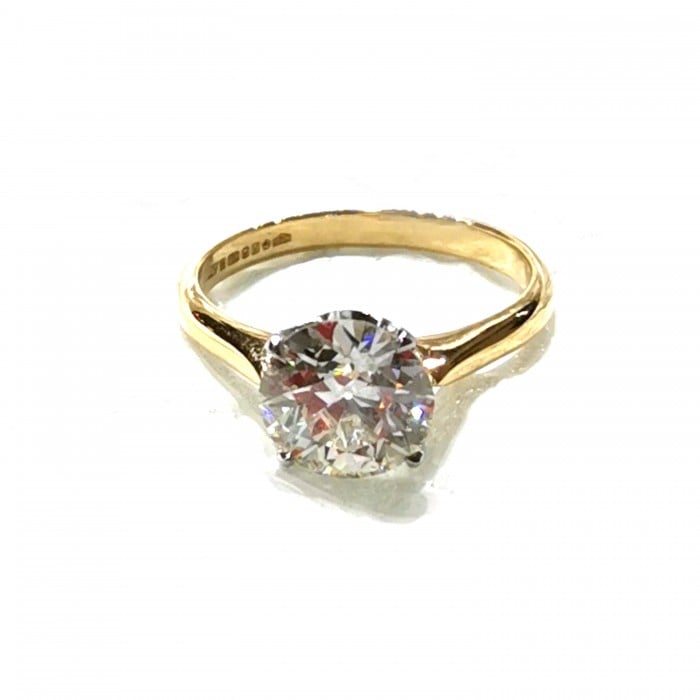 Diamond, Platinum and Gold Solitaire Ring, 2.05ct