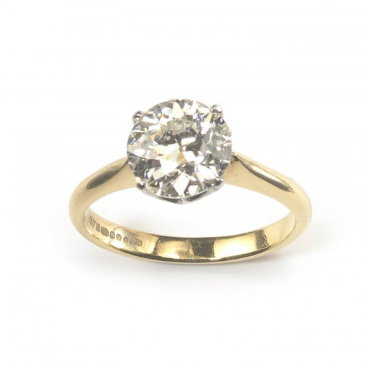 Diamond, Platinum and Gold Solitaire Ring, 2.05ct