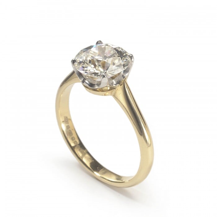 Diamond, Platinum and Gold Solitaire Ring, 2.05ct
