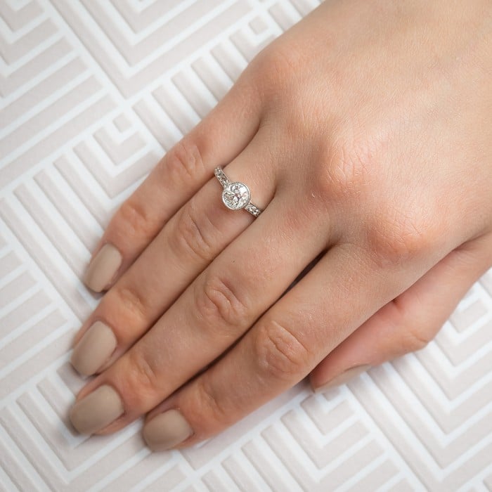 Edwardian Style Cushion Cut 1.20 Carat Diamond and Platinum Solitaire Ring