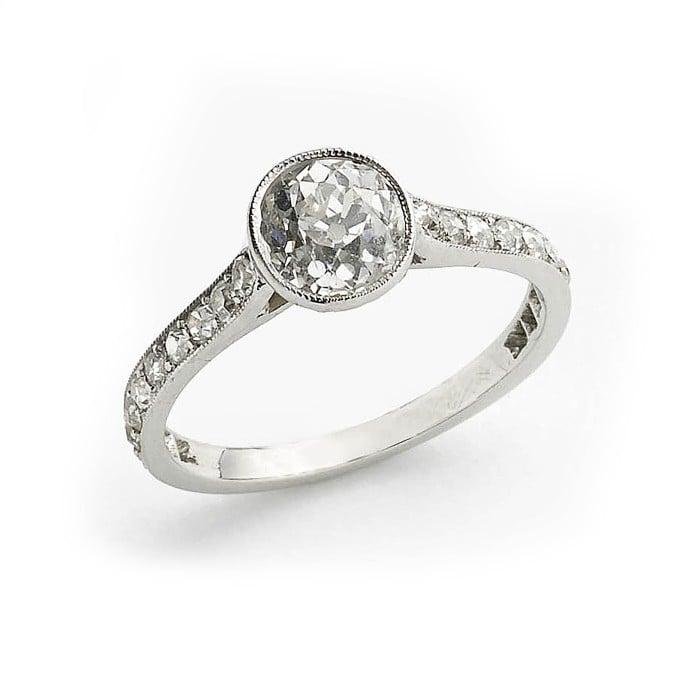 Edwardian Style Cushion Cut 1.20 Carat Diamond and Platinum Solitaire Ring