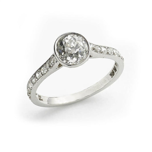 Edwardian Style Cushion Cut 1.20 Carat Diamond and Platinum Solitaire Ring
