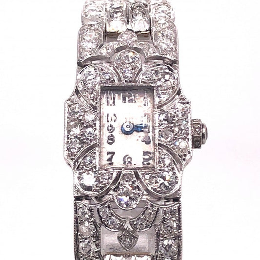 French Art Deco Diamond and Platinum Cocktail Wristwatch, Circa 1930