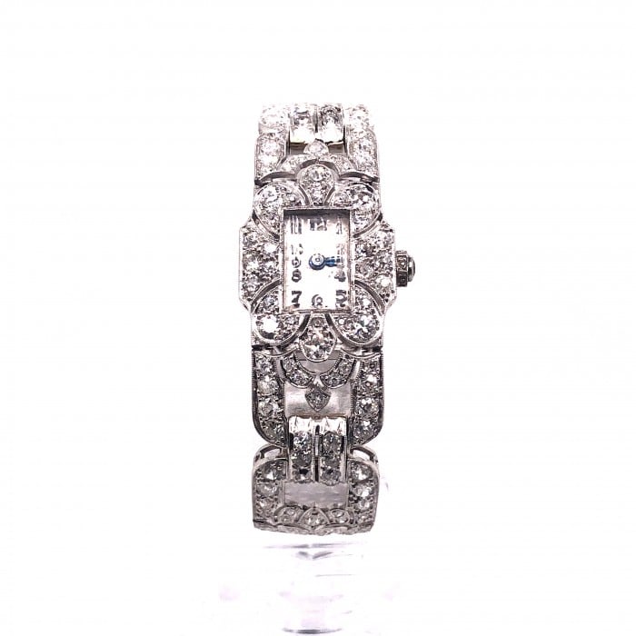 French Art Deco Diamond and Platinum Cocktail Wristwatch, Circa 1930