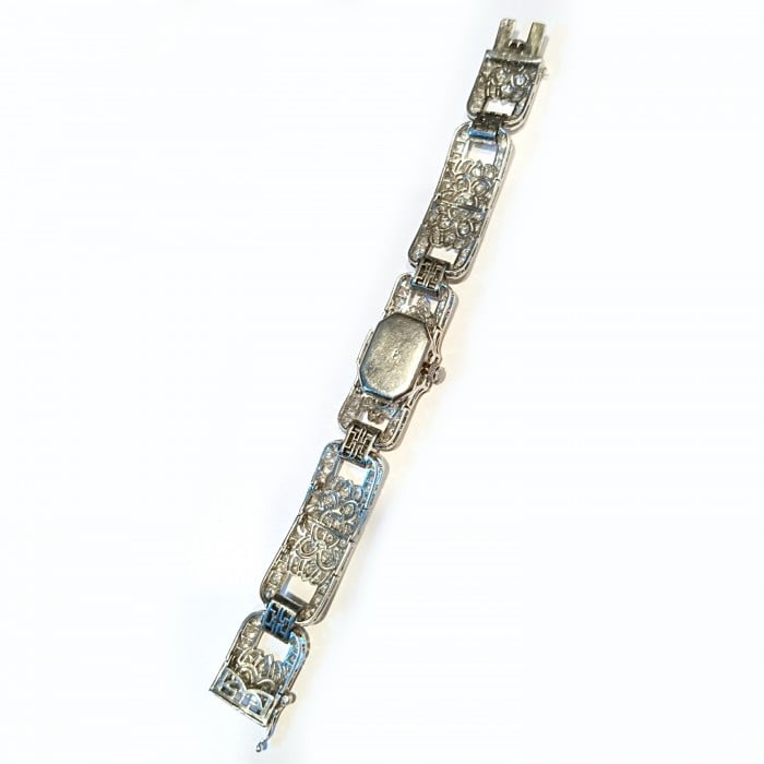 French Art Deco Diamond and Platinum Cocktail Wristwatch, Circa 1930