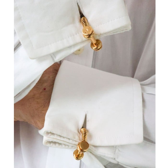French Gold Spring Stirrup Cufflinks, Circa 1950