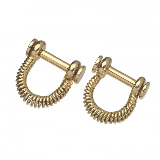 French Gold Spring Stirrup Cufflinks, Circa 1950