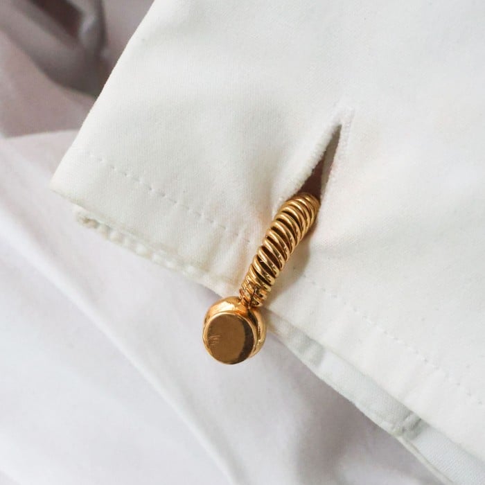 French Gold Spring Stirrup Cufflinks, Circa 1950