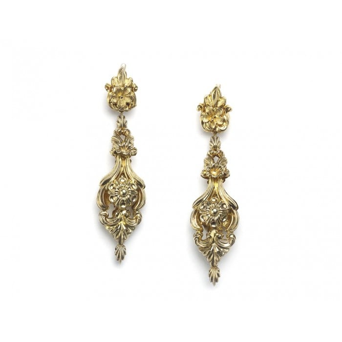 Georgian Gold Reversible Drop Earrings, Circa 1820