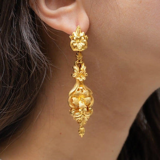 Georgian Gold Reversible Drop Earrings, Circa 1820