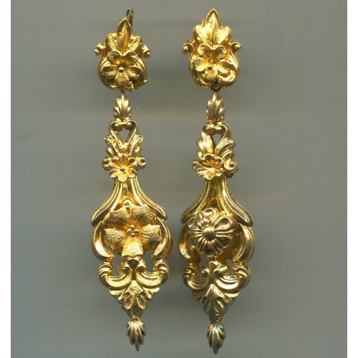 Georgian Gold Reversible Drop Earrings, Circa 1820