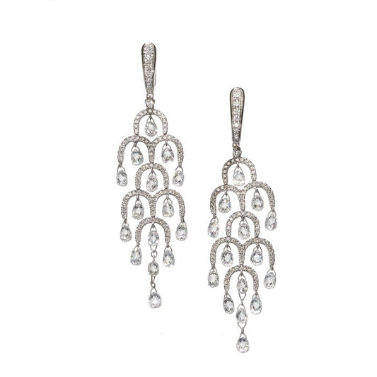 Modern Briolette Diamond and White Gold Drop Earrings, 7.92 Carats