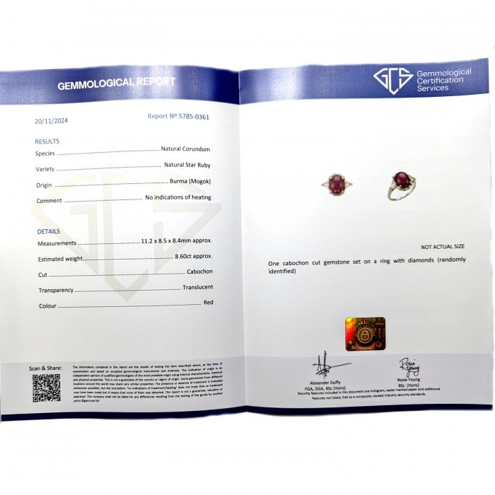 Modern Cabochon Star Ruby Diamond and Platinum Ring, 8.60 Carats