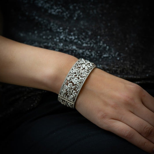 Modern Diamond and Platinum Bangle, 11.23 Carats