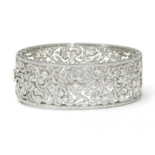 Modern Diamond and Platinum Bangle, 11.23 Carats