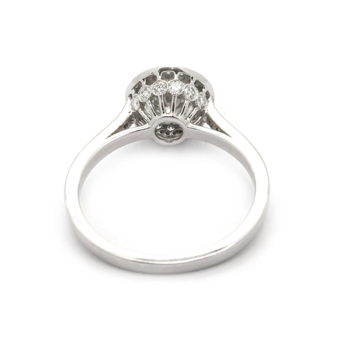 Modern Diamond and Platinum Halo Ring, 1.00 Carat