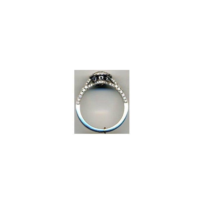 Modern Diamond and Platinum Micro Pavé Halo Ring, 0.94 Carats