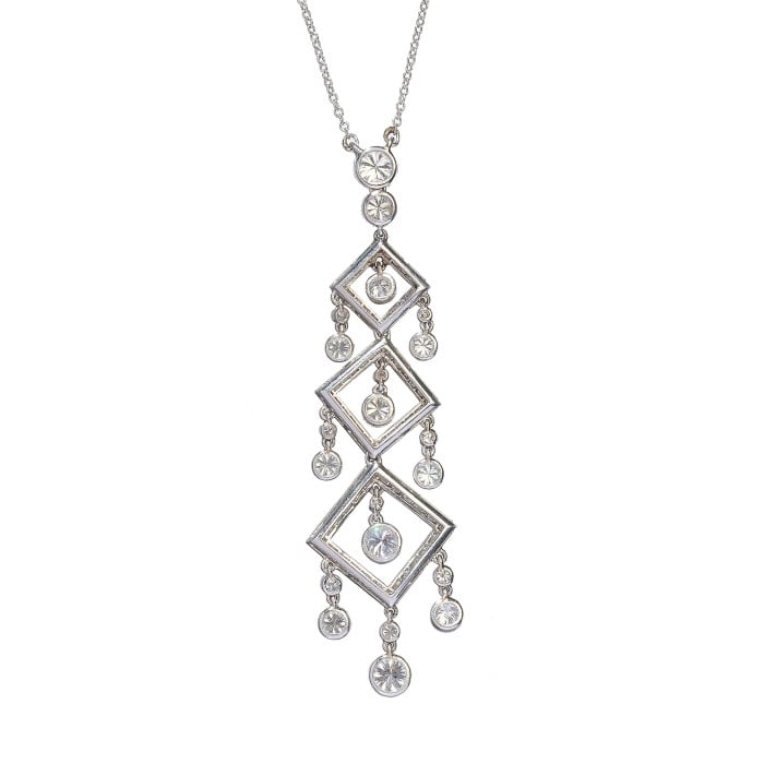Modern Diamond and Platinum Pendant, 2.73 Carats