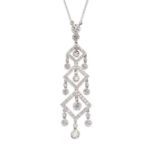 Modern Diamond and Platinum Pendant, 2.73 Carats