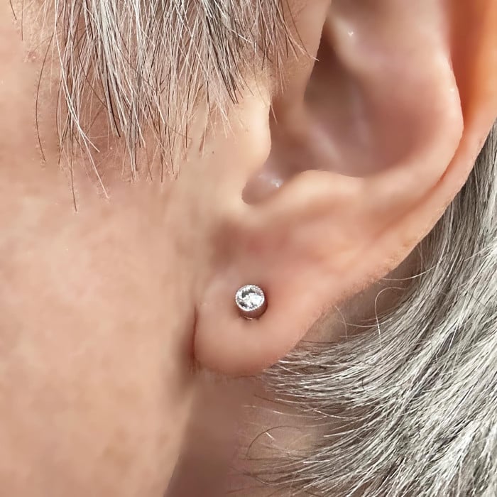 Modern Diamond and White Gold Stud Earrings, 0.22 Carat
