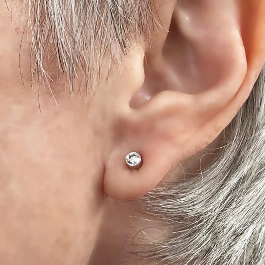 Modern Diamond and White Gold Stud Earrings, 0.22 Carat