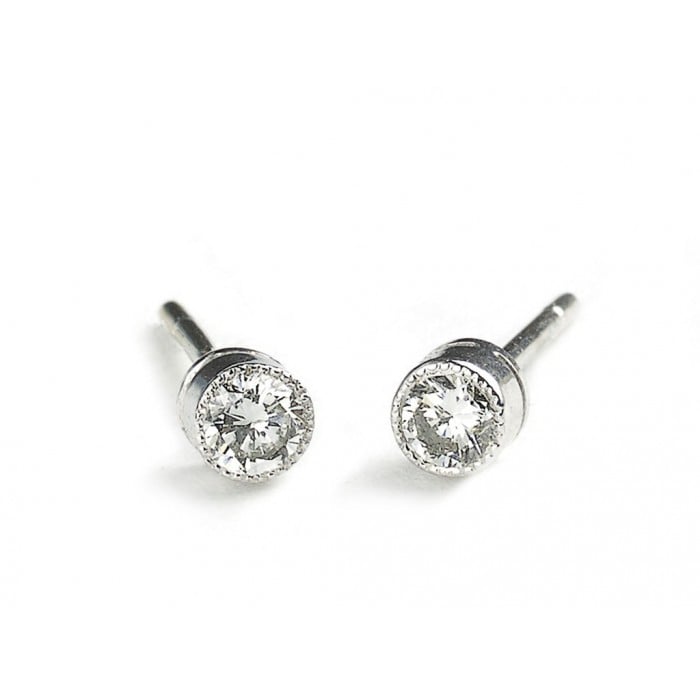 Modern Diamond and White Gold Stud Earrings, 0.22 Carat