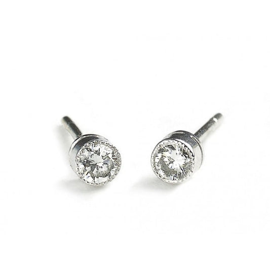 Modern Diamond and White Gold Stud Earrings, 0.22 Carat