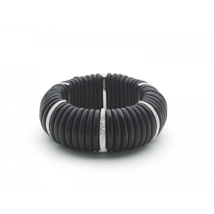Modern Ebony, Diamond and Platinum Cuff Bracelet, 2.75ct