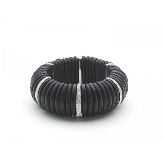 Modern Ebony, Diamond and Platinum Cuff Bracelet, 2.75ct