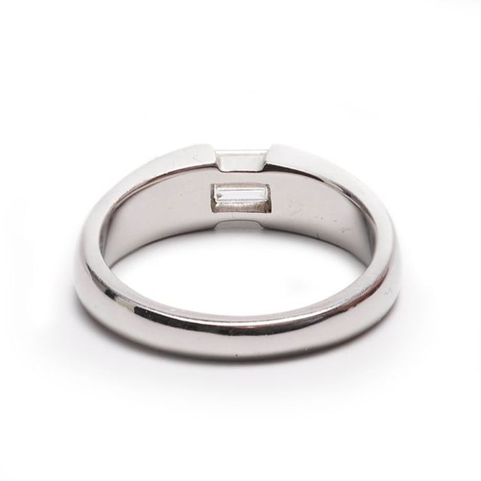 Modern Emerald-Cut 0.54ct D VVS2 Diamond and Platinum Ring