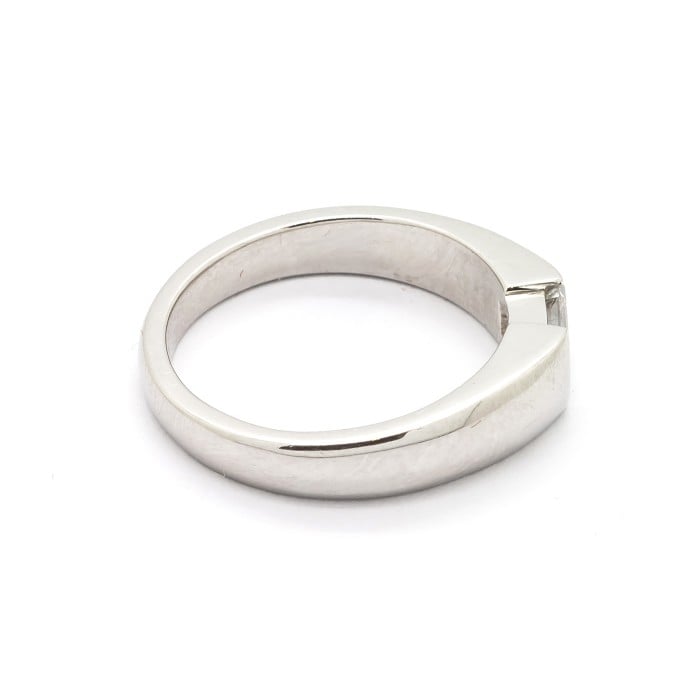 Modern Emerald-Cut 0.54ct D VVS2 Diamond and Platinum Ring