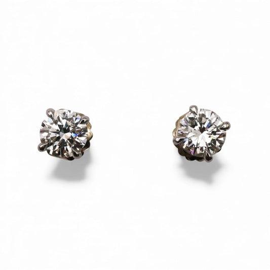 New Diamond and White Gold Four Claw Stud Earrings 4.64 Carats