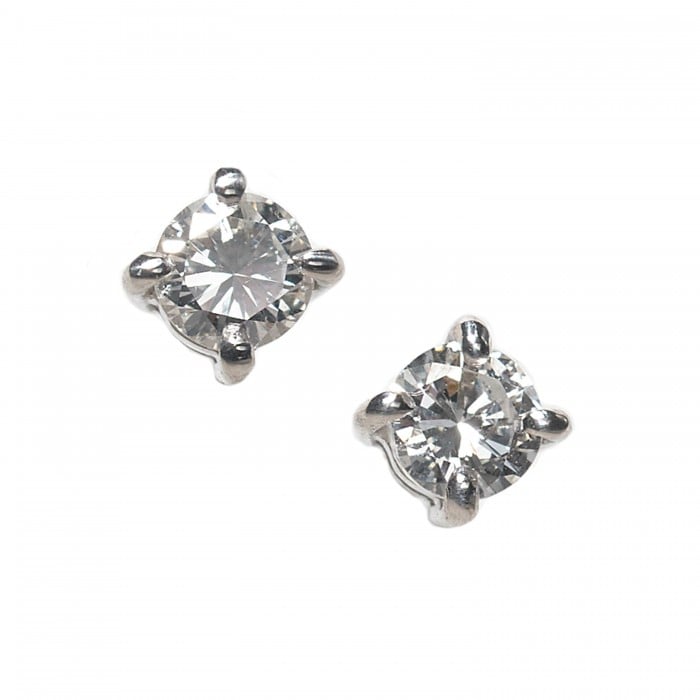 New Diamond and White Gold Stud Earrings, 0.44 Carats