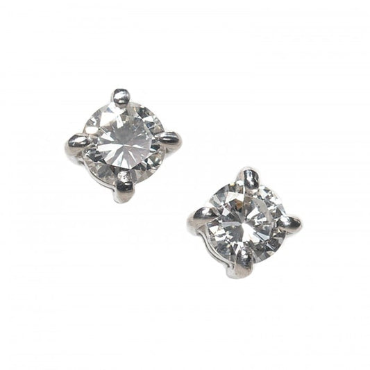 New Diamond and White Gold Stud Earrings, 0.44 Carats