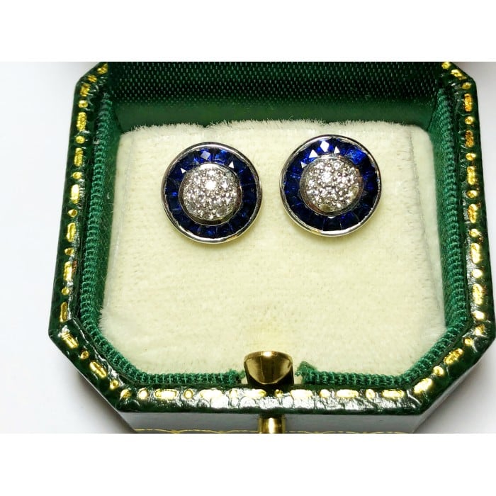 Sapphire and Diamond Earrings