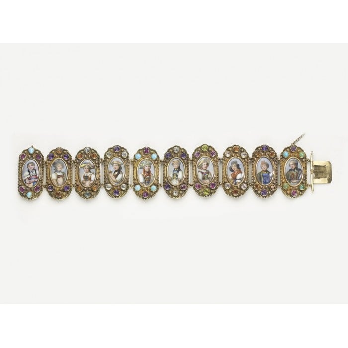 Swiss Enamel Cantons Bracelet, Circa 1835