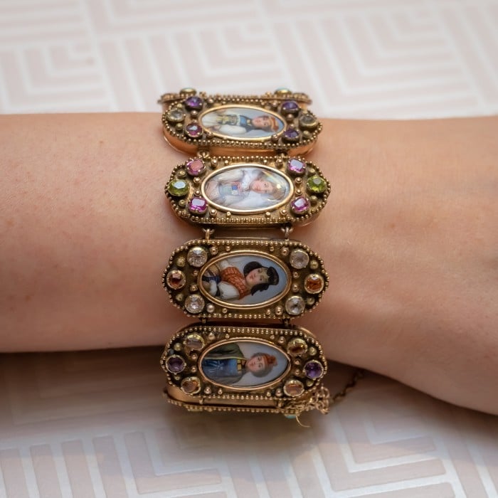 Swiss Enamel Cantons Bracelet, Circa 1835