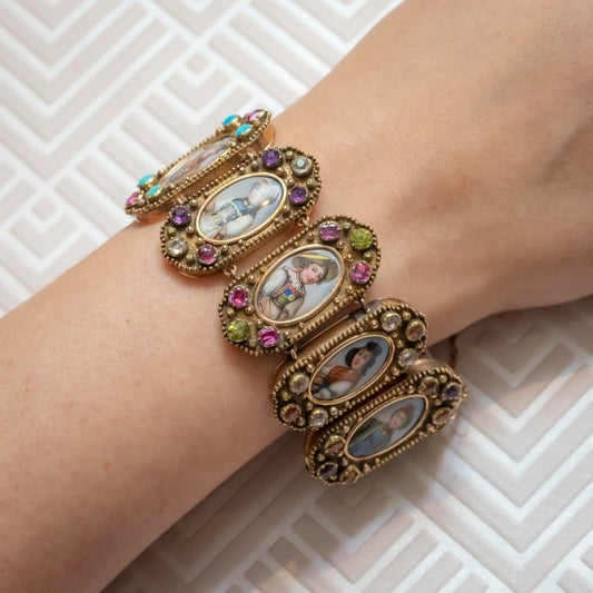 Swiss Enamel Cantons Bracelet, Circa 1835