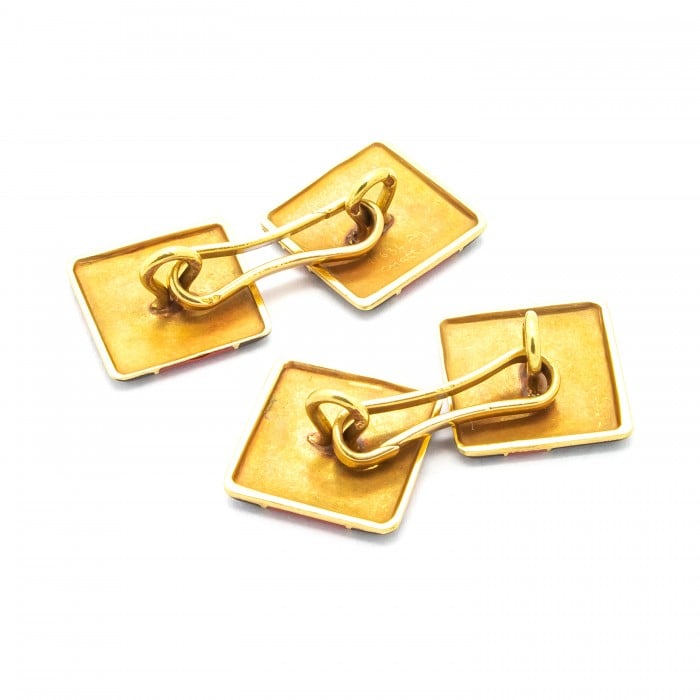 Tiffany & Co. Art Deco Enamel and Gold Cufflinks, Circa 1925