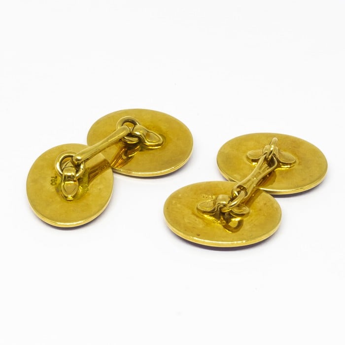 Tiffany & Co. Gold and Enamel Cufflinks