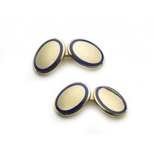 Tiffany & Co. Gold and Enamel Cufflinks