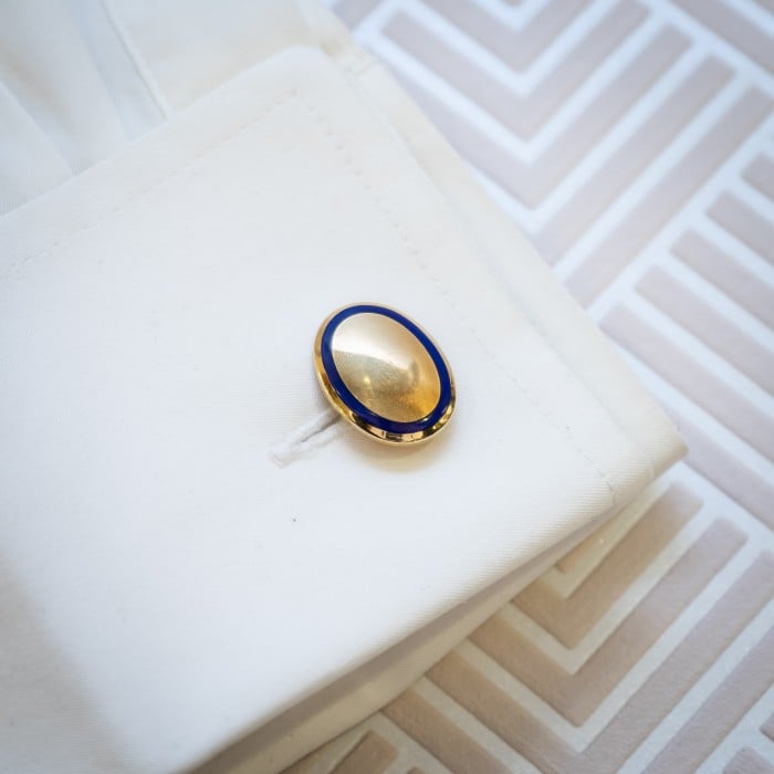 Tiffany & Co. Gold and Enamel Cufflinks