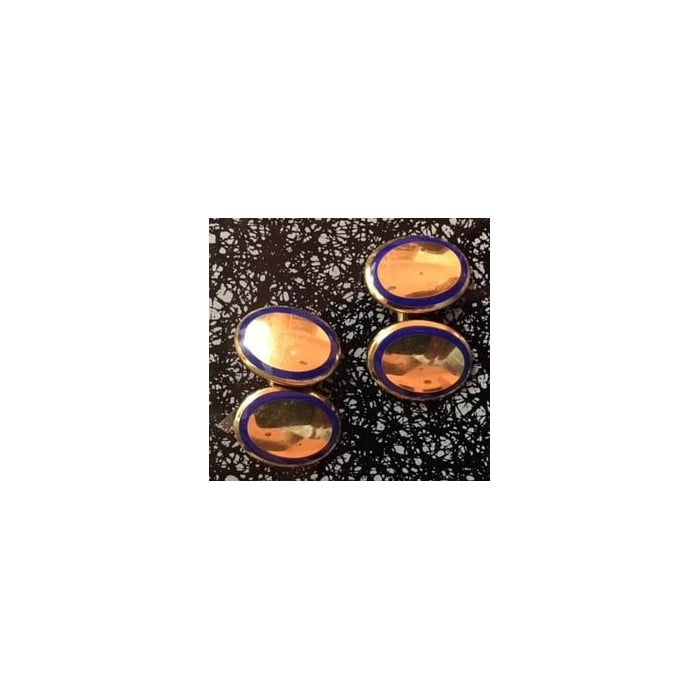 Tiffany & Co. Gold and Enamel Cufflinks