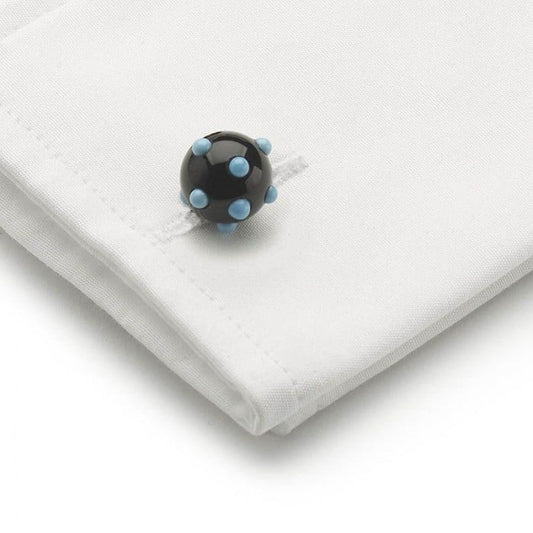 Tiffany Schlumberger Black Onyx, Turquoise and Gold Cufflinks, Circa 1960