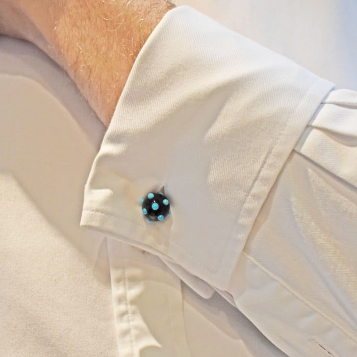 Tiffany Schlumberger Black Onyx, Turquoise and Gold Cufflinks, Circa 1960