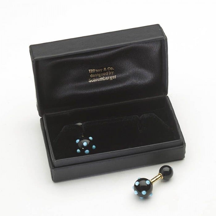 Tiffany Schlumberger Black Onyx, Turquoise and Gold Cufflinks, Circa 1960