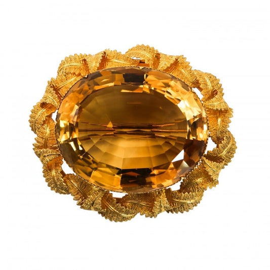 Victorian Citrine and Gold Brooch, Circa 1875