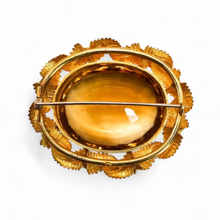 Victorian Citrine and Gold Brooch, Circa 1875