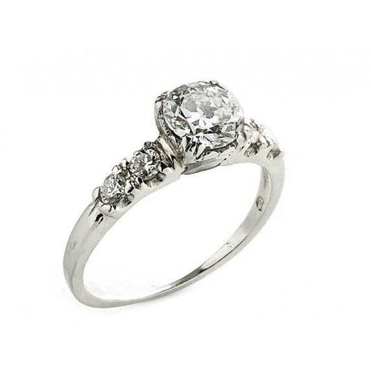 Vintage Old-Cut Diamond and Platinum Solitaire Ring, 0.75 Carats E VS1